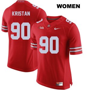 Women's NCAA Ohio State Buckeyes Bryan Kristan #90 College Stitched Authentic Nike Red Football Jersey XC20V21AZ